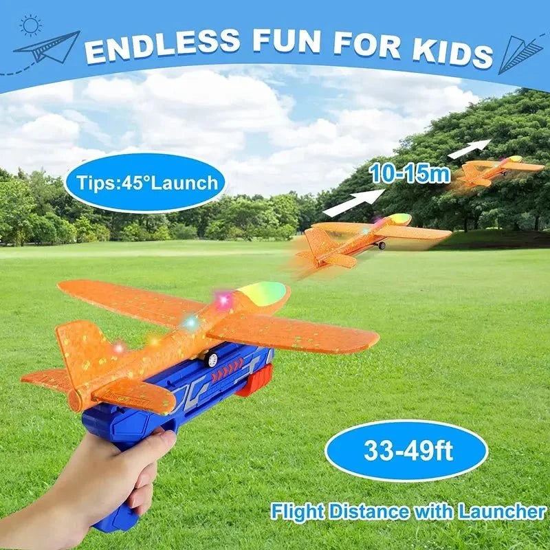 LED Flying Airplane Launcher