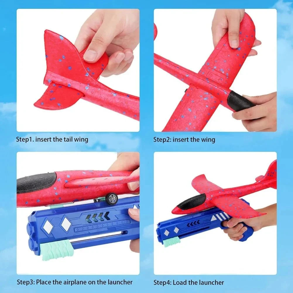 LED Flying Airplane Launcher