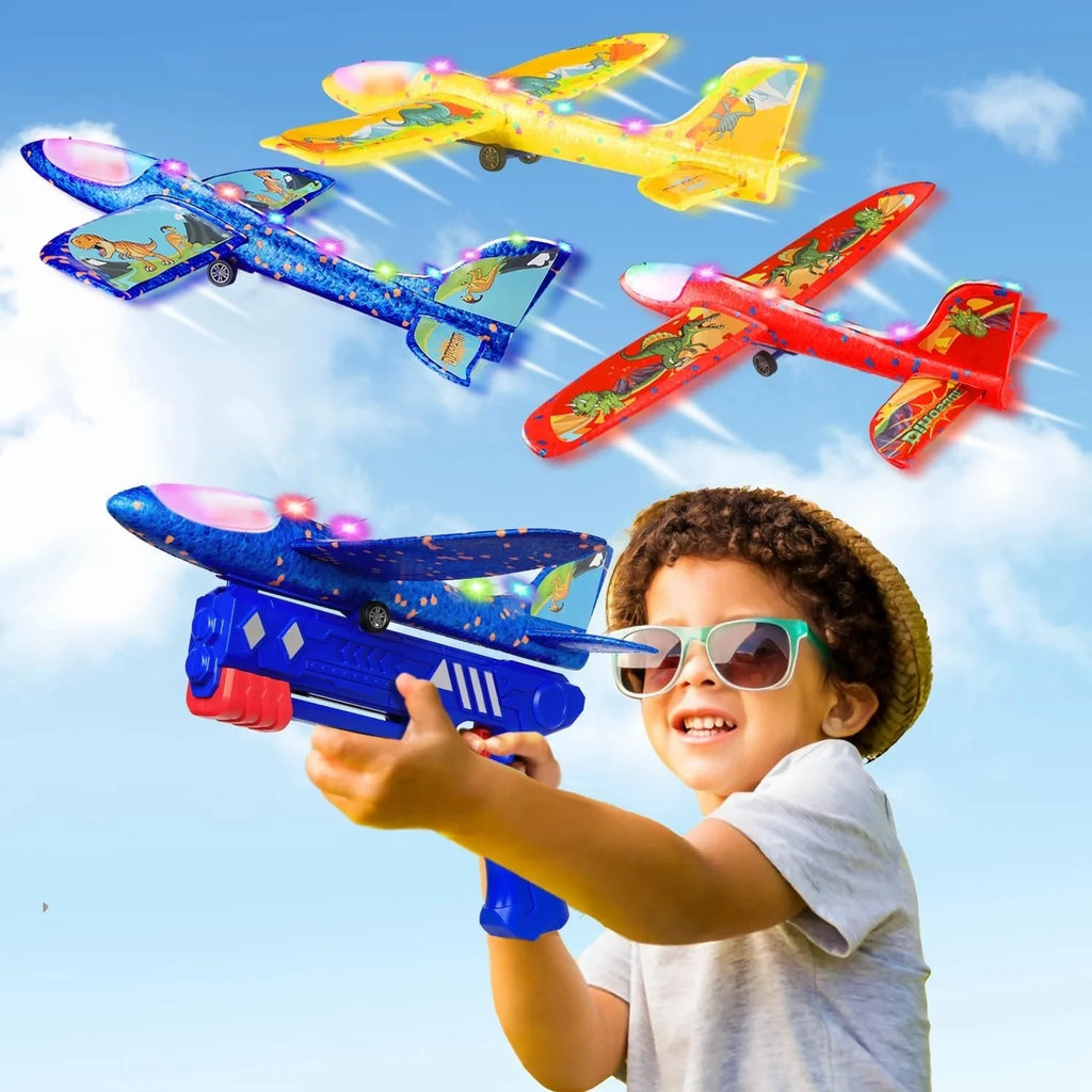 LED Flying Airplane Launcher