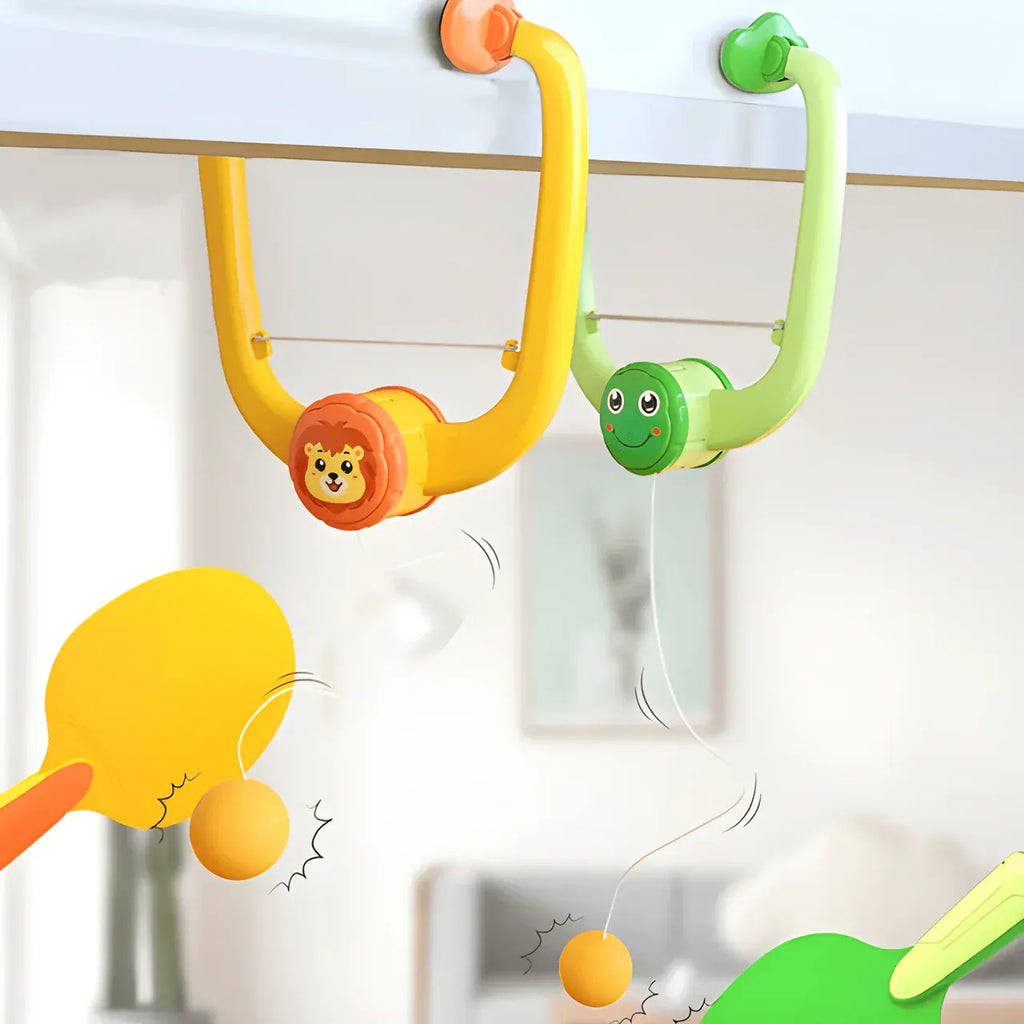 Lion Table Tennis Trainer - Hanging Indoor Ping Pong Practice Set for Kids